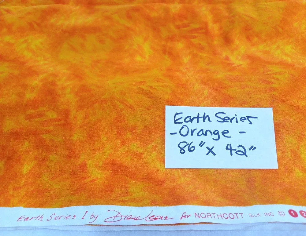 Earth Series Swirl Orange Sewing Craft Quilt Fabric 1 Pc 86